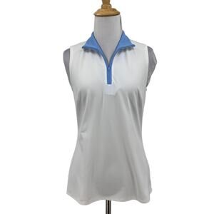 Melly M Polo Top Womens XS Extra Small White Copen Mock Neck Sleeveless Golf